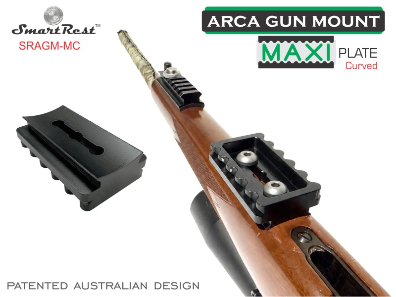 Arca Gun Mounts - MAXI Plate Curved - Ultimate Arca and Picatinny locking systems 