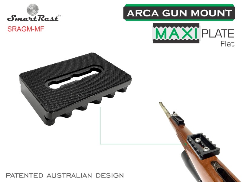 Arca Gun Mounts - MAXI Plate Flat Base - Ultimate Arca and Picatinny locking systems 