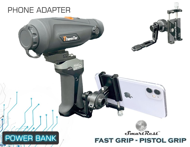 Pistol Grip Power Bank With Phone Mount Included